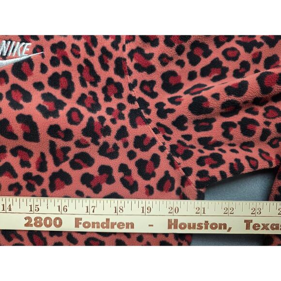Nike Sportswear Women Small Oversized Crewneck Fleece Sweatshirt Leopard Animal - Picture 5 of 6